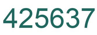 Number 425637 green image