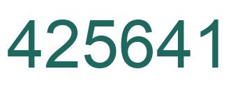 Number 425641 green image