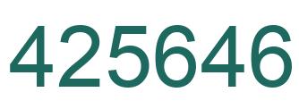 Number 425646 green image