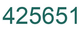 Number 425651 green image