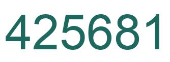 Number 425681 green image