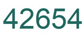 Number 42654 green image