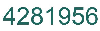 Number 4281956 green image