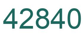 Number 42840 green image