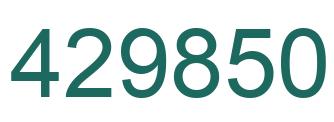 Number 429850 green image