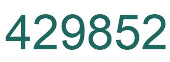 Number 429852 green image
