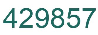 Number 429857 green image