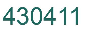 Número 430411 imagen verde