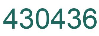 Number 430436 green image