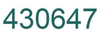 Number 430647 green image