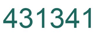 Number 431341 green image