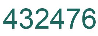 Number 432476 green image