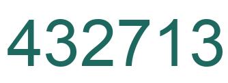Number 432713 green image