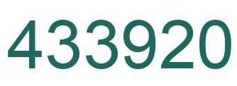 Number 433920 green image