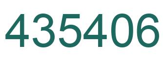 Number 435406 green image