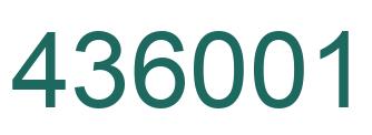 Number 436001 green image