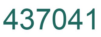 Number 437041 green image