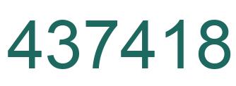 Number 437418 green image