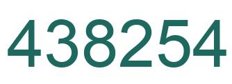Number 438254 green image