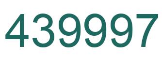 Number 439997 green image