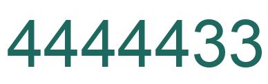 Number 4444433 green image