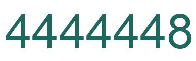 Number 4444448 green image
