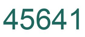Number 45641 green image