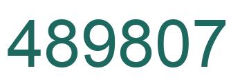 Number 489807 green image