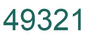 Number 49321 green image