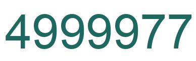 Number 4999977 green image