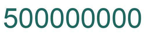 Number 500000000 green image