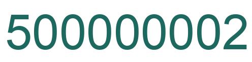 Number 500000002 green image