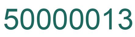 Number 50000013 green image