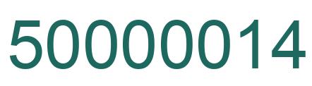 Number 50000014 green image
