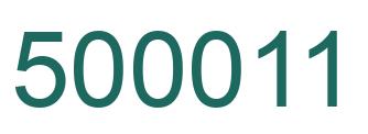 Número 500011 imagen verde