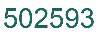 Number 502593 green image
