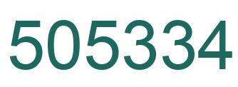 Number 505334 green image