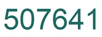 Number 507641 green image