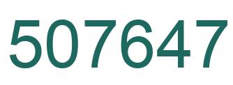 Number 507647 green image