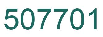 Number 507701 green image
