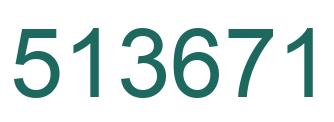 Number 513671 green image