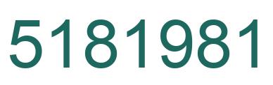 Number 5181981 green image