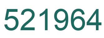 Number 521964 green image
