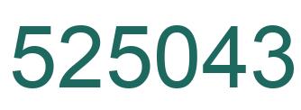 Number 525043 green image