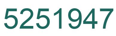 Number 5251947 green image