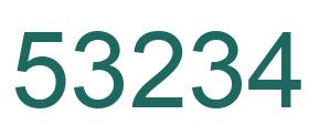 Number 53234 green image