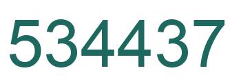 Number 534437 green image