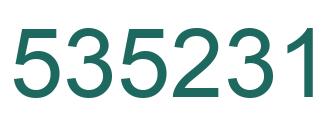 Number 535231 green image