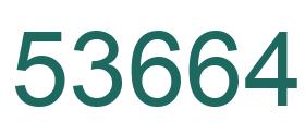 Number 53664 green image