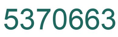 Number 5370663 green image